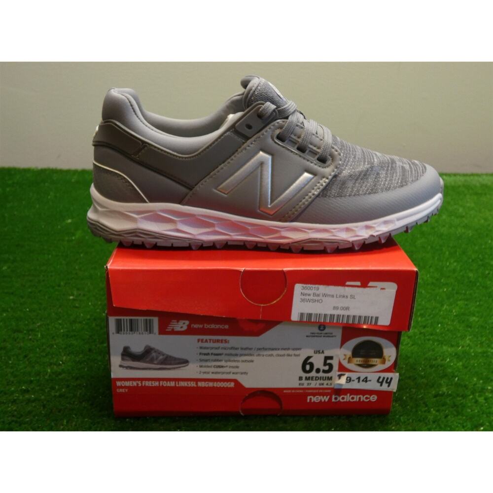 New Balance Womens FF Links SSL Waterproof Spikeless Golf Shoes 6.5M Grey New